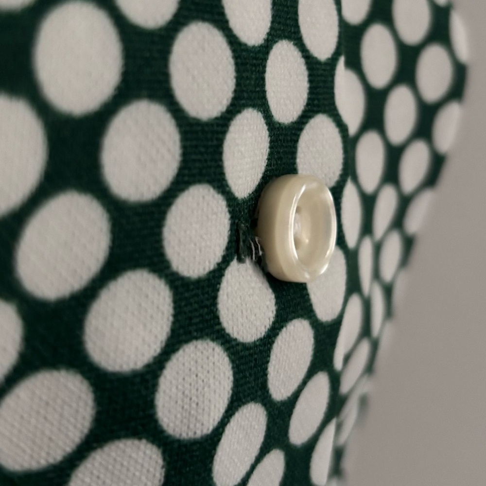 Vintage Green and White Polka Dot Mini Dress - Picture 11 of 12